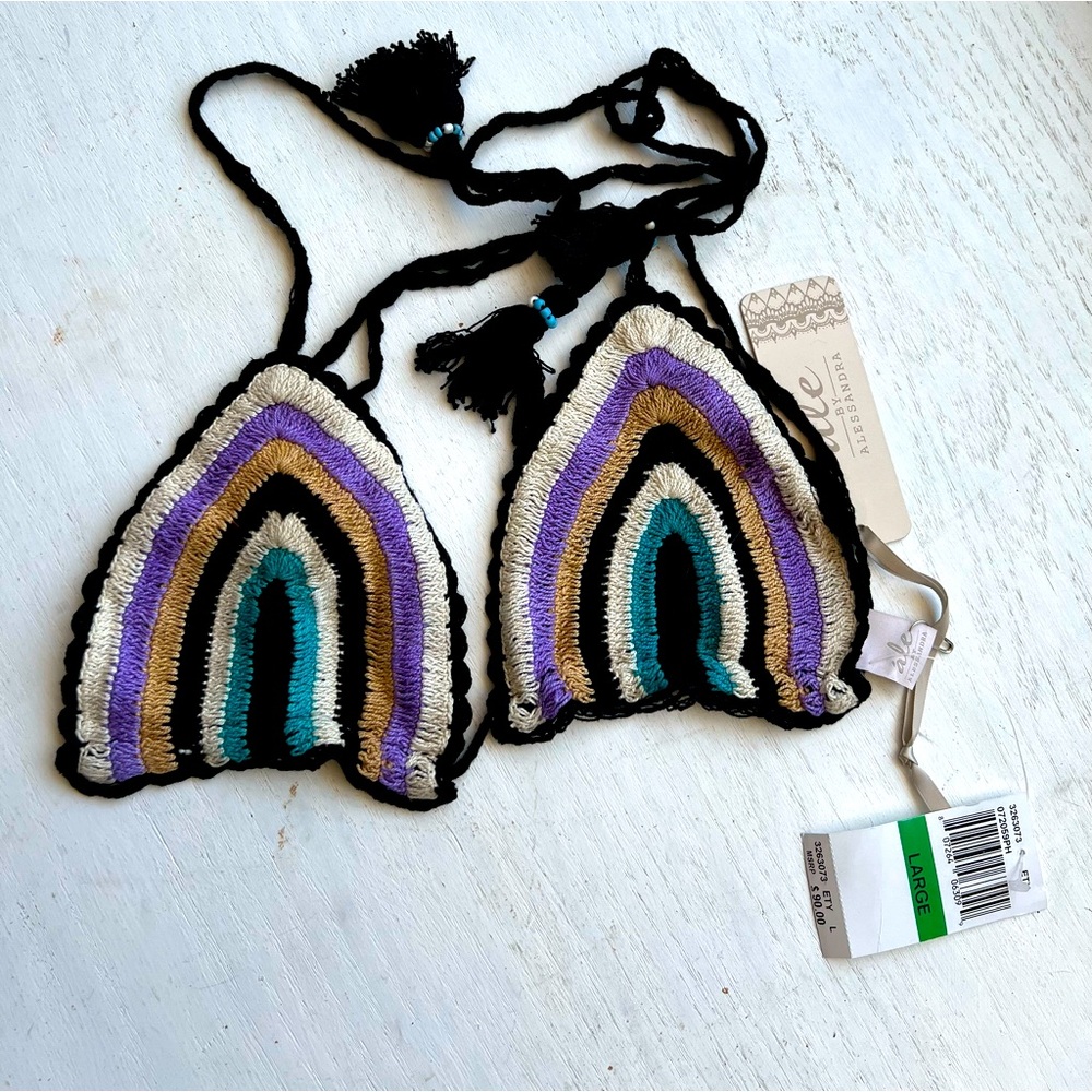 NWT Ale by Alessandra crochet swim triangle top